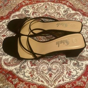 SHEIN Open Toe Multi Strap Random Insole Mules